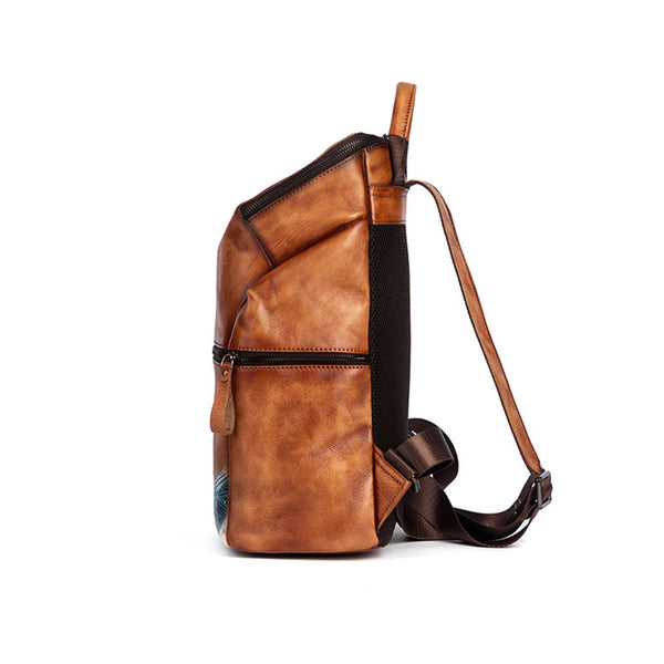 Ladies Leather Rucksack Brown Leather Backpack Bag For Women Durable