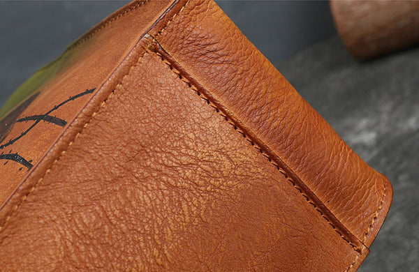 Ladies Lotus Brush OFF Leather Handbags Cross Shoulder Bag For Women Funky