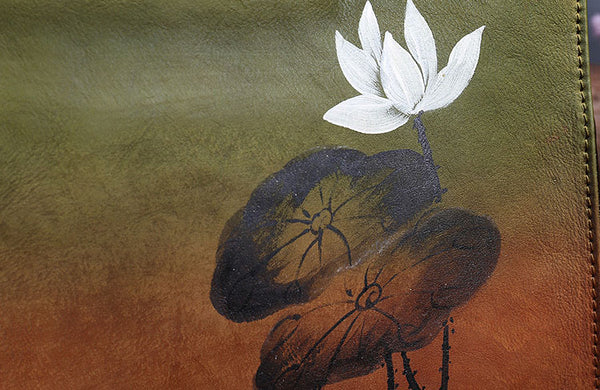 Ladies Lotus Brush OFF Leather Handbags Cross Shoulder Bag For Women Genuine Leather