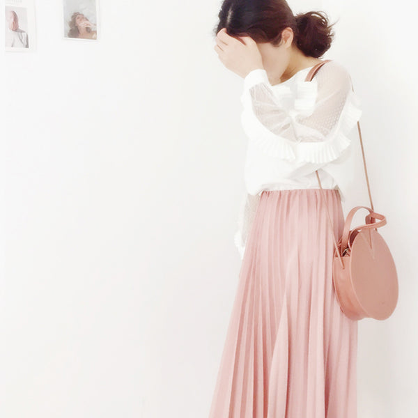 Ladies Pink Leather Crossbody Bags Women Shoulder Bag Circle Bag designer
