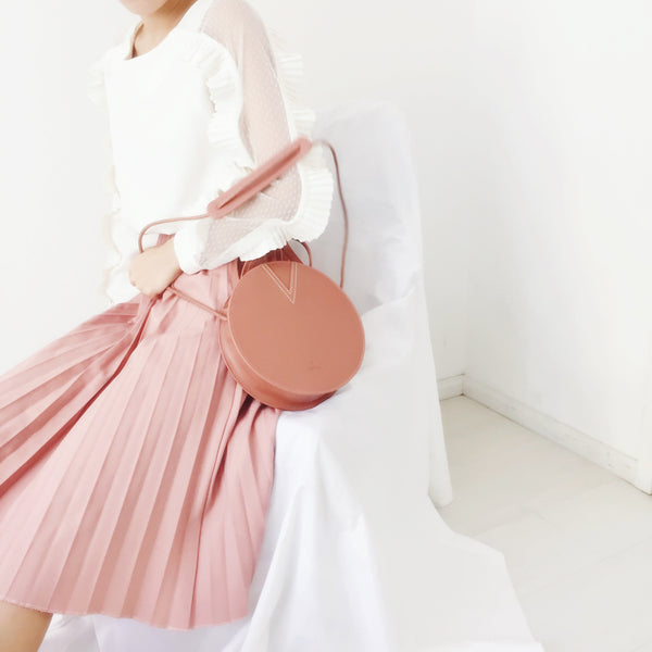 Ladies Pink Leather Crossbody Bags