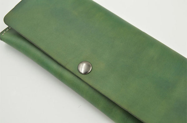 Ladies Slim Leather Billfolds Purse Long Wallets for Women Genuine Leather