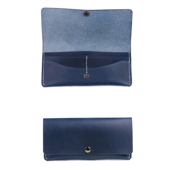 Ladies Slim Leather Billfolds Purse Long Wallets for Women Handmade