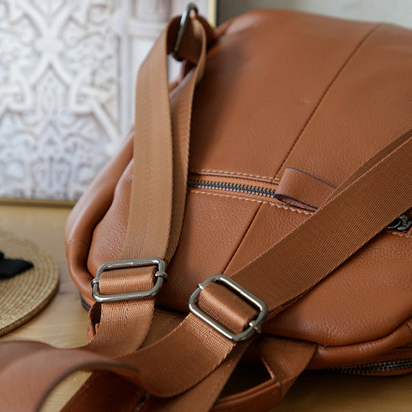 Ladies Small Black Leather Backpack Bag Leather Rrucksack Bag Back