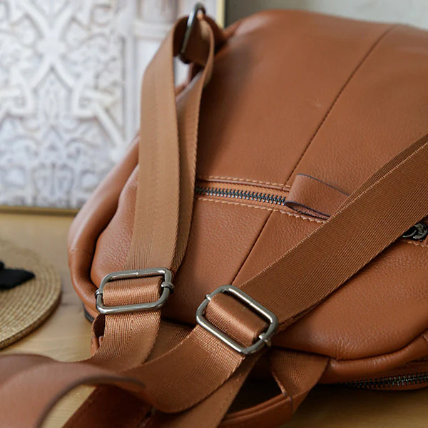 Ladies Small Black Leather Backpack Bag Leather Rrucksack Bag Back