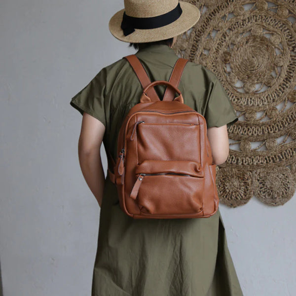 Ladies Small Black Leather Backpack Bag Leather Rrucksack Bag Badass