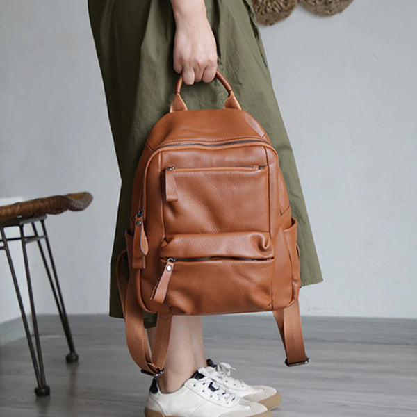 Ladies Small Black Leather Backpack Bag Leather Rrucksack Bag Beautiful