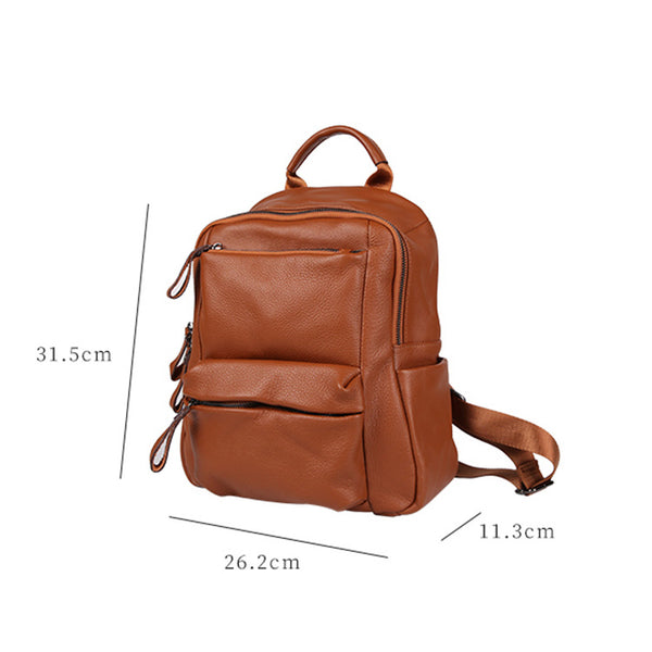 Ladies Small Black Leather Backpack Bag Leather Rrucksack Bag Casual