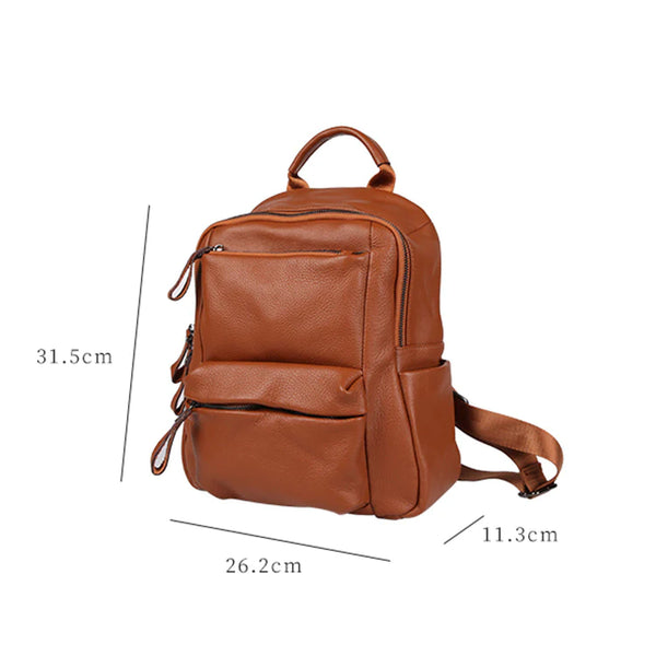 Ladies Small Black Leather Backpack Bag Leather Rrucksack Bag Casual