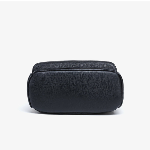 Ladies Small Black Leather Rucksack Leather Women's Backpack Purses Cowhide