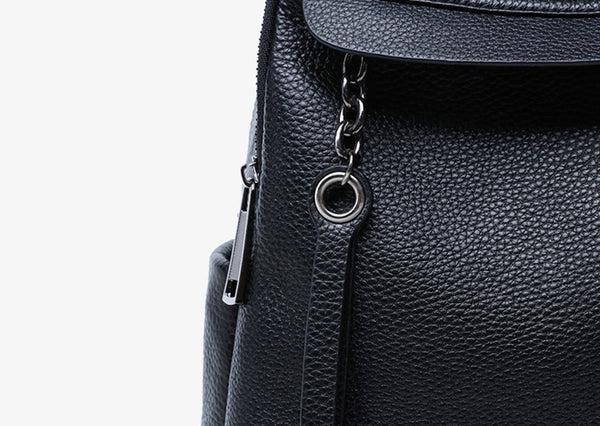 Ladies Small Black Leather Rucksack Leather Women's Backpack Purses Cute