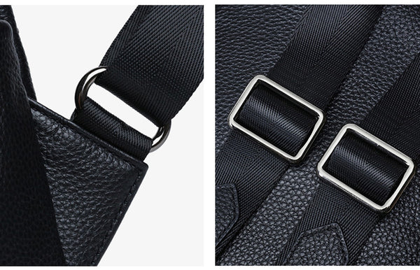 Ladies Small Black Leather Rucksack Leather Women's Backpack Purses Details