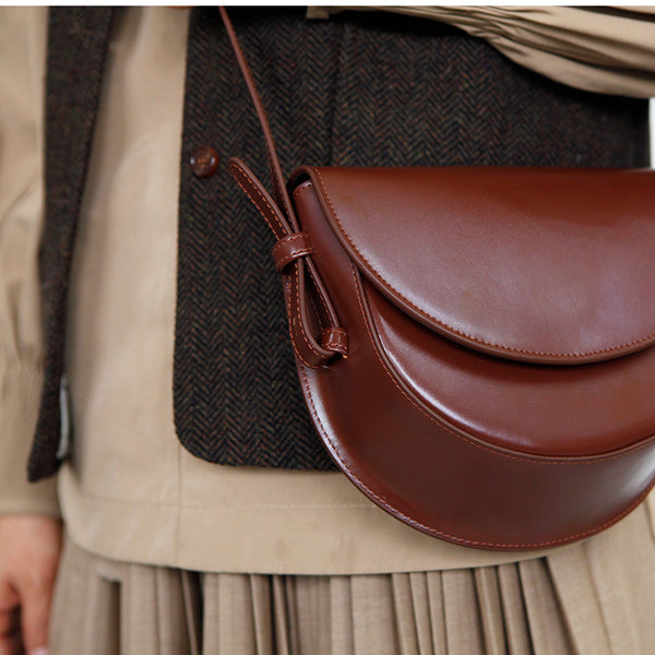 Ladies Small Leather Crossbody Saddle Bag Cross Shoulder Bag For Women Best