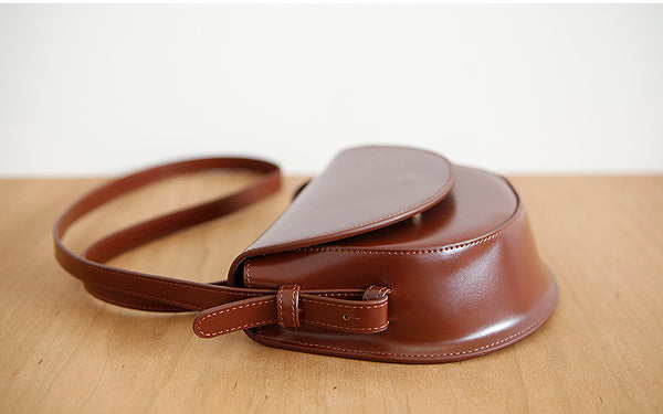 Ladies Small Leather Crossbody Saddle Bag Cross Shoulder Bag For Women Nice