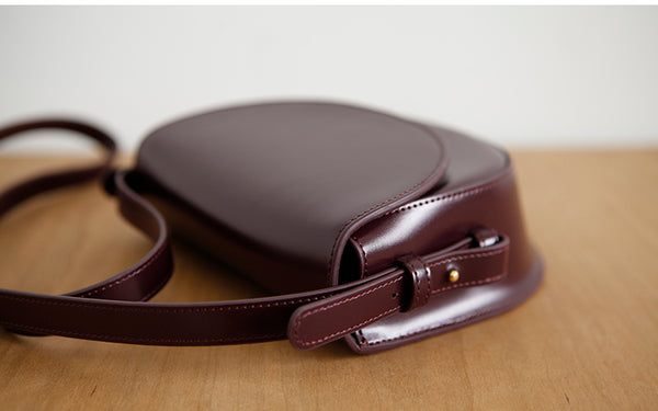 Ladies Small Leather Crossbody Saddle Bag Cross Shoulder Bag For Women Small