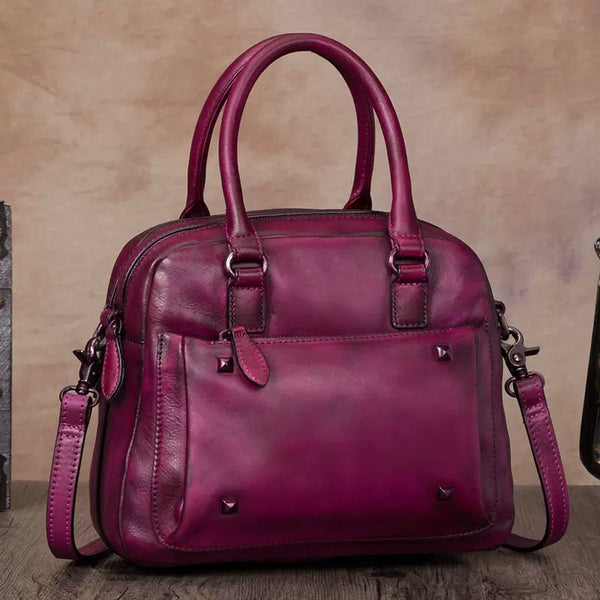 Ladies Small Leather Handbag Brown Shoulder Bag Badass