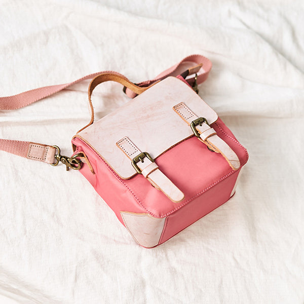 Ladies Small Leather Nylon Rucksack Backpack Crossbody Messenger Bag For Women Best