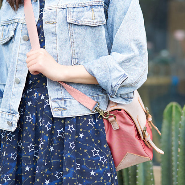 Ladies Small Leather Nylon Rucksack Backpack Crossbody Messenger Bag For Women Cool