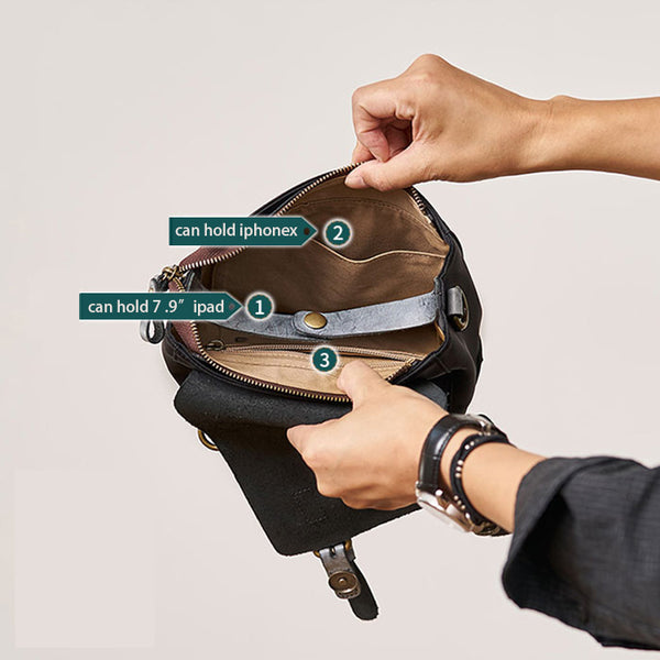 Ladies Small Leather Nylon Rucksack Backpack Crossbody Messenger Bag For Women Work bag