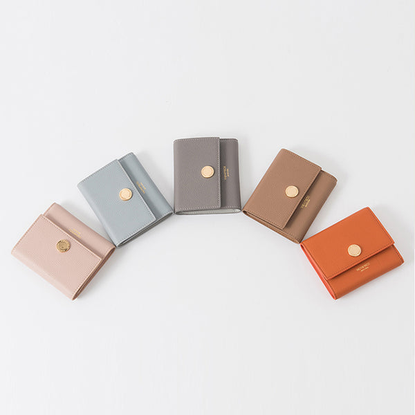 Ladies Small Leather Wallet Purse Short Leather Wallets for Women mini