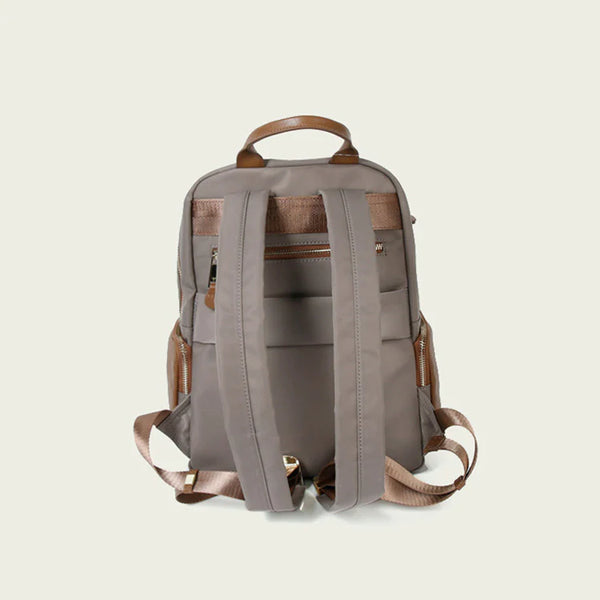 Ladies Small Nylon Backpack Purse Rucksack For Women Brown