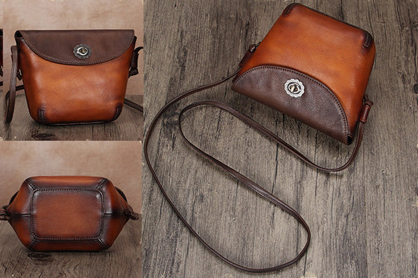 Ladies Small Over The Shoulder Purse Leather Crossbody Bags Cowhide