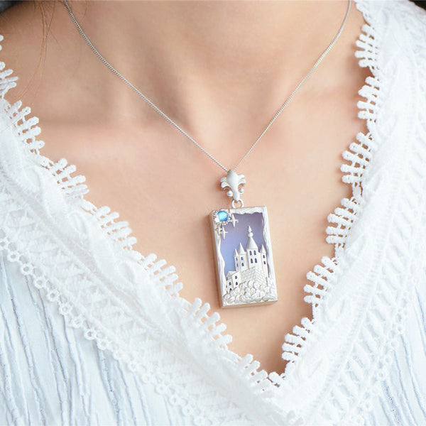Ladies Sterling Silver Moonstone Chalcedony Pendant Necklace for Women Best