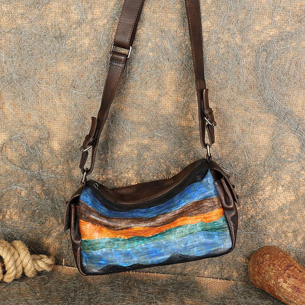 Ladies Vintage Leather Crossbody Bag Side Bags For Women Beautiful