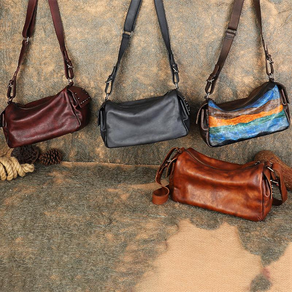 Ladies Vintage Leather Crossbody Bag Side Bags For Women Boutique