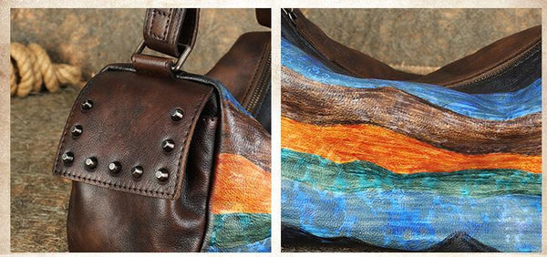 Ladies Vintage Leather Crossbody Bag Side Bags For Women Cute