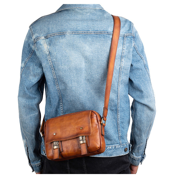 Ladies Vintage Leather Satchel Bag Shoulder Strap Bag For Women Chic