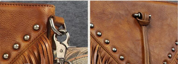 Womens Western Leather Purse With Fringe Boho Purses Side Bags for Women