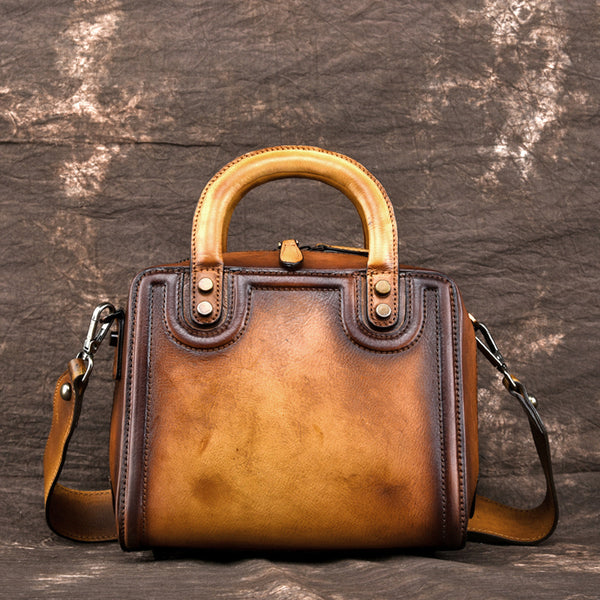 Leather Women Cube Bag Leather Handbags Crossbody Bags for Women Handmade