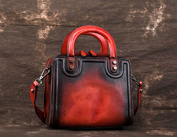 Leather Women Cube Bag Leather Handbags Crossbody Bags for Women small