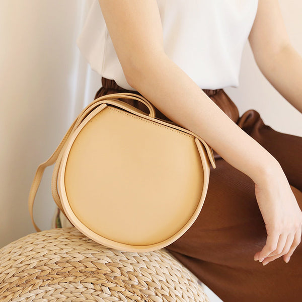 Leather Womens Circle Handbags Small Leather Crossbody Bags Purse best