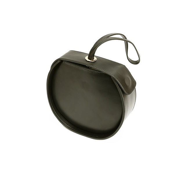 Leather Womens Circle Handbags Small Leather Crossbody Bags Purse cute
