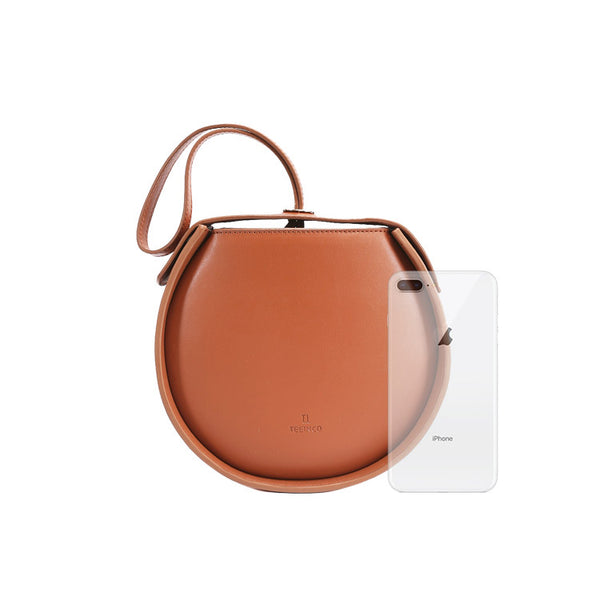 Leather Womens Circle Handbags Small Leather Crossbody Bags Purse mini