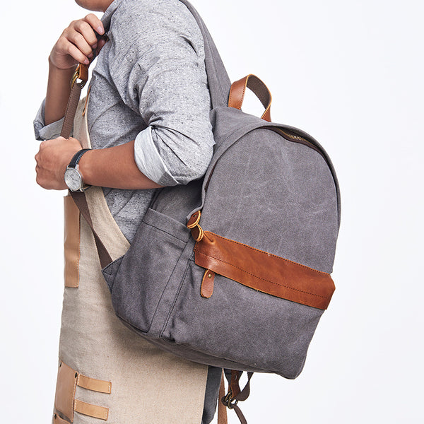 Vintage Women's Canvas Leather Travel Backpack Purse Rucksack for Women Beautiful