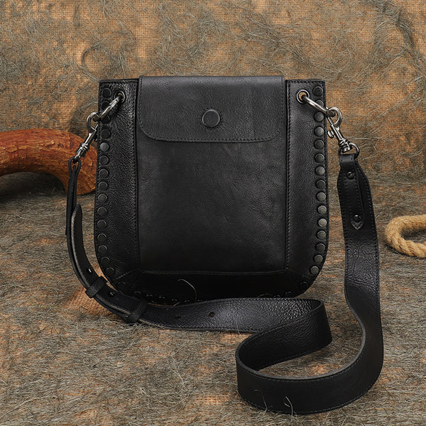 Medium Women's Western Cowhide Leather Crossbody Purse Satchel Bag For Ladies Beautiful