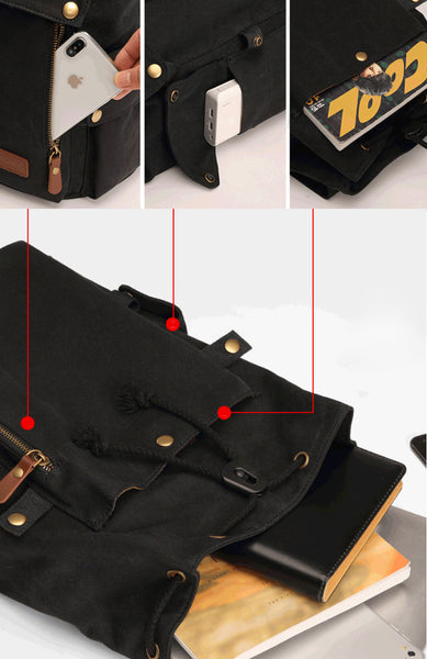 Ladies Canvas Drawstring Backpack Purse Travel Backpack Rucksack For Women