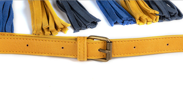 Mini Ladies Blue Faux Leather Fringe Crossbody Bag Barrel Purse Crossbody Boho Bag Nice