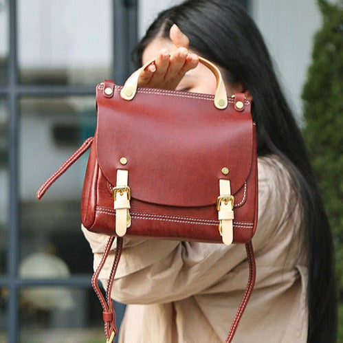 Womens Casual Backpack Leather Cross Shoulder Bag For Women