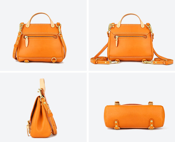 Womens Small Green Leather Shoulder Bag Satchel Backpack For Women