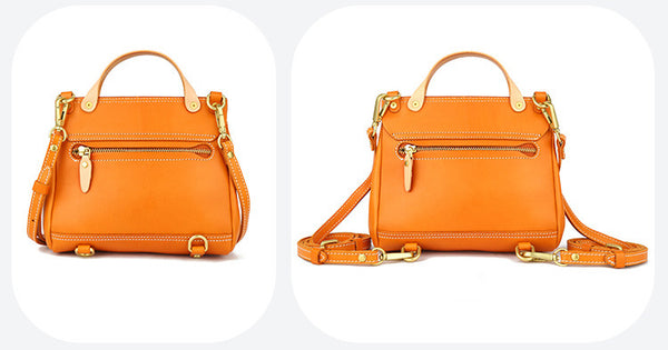 Womens Small Green Leather Shoulder Bag Satchel Backpack For Women