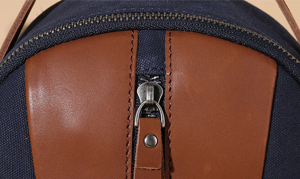 Mini Womens Canvas Leather Backpack Purse Canvas Rucksack Handbags for Women Details