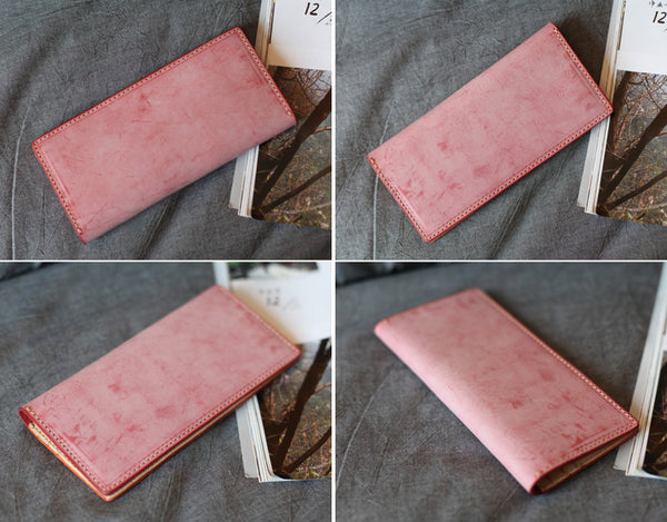 Minimalist Womens Long Leather Wallet Purse Handmade Clutch for Women Boutique