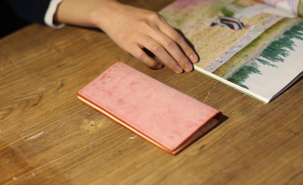 Minimalist Womens Long Leather Wallet Purse Handmade Clutch for Women Details
