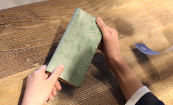 Minimalist Womens Long Leather Wallet Purse Handmade Clutch for Women Handmade