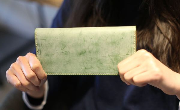 Minimalist Womens Long Leather Wallet Purse Handmade Clutch for Women fashion