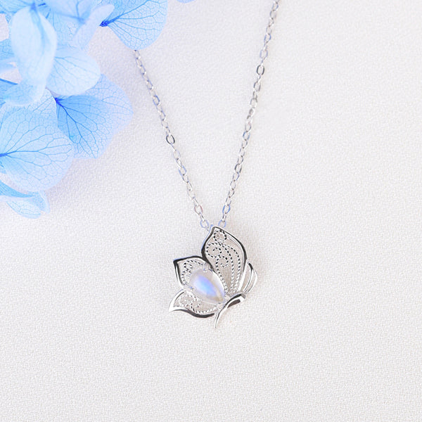 Moonstone Pendant Necklace Gold Gemstone Jewelry Women